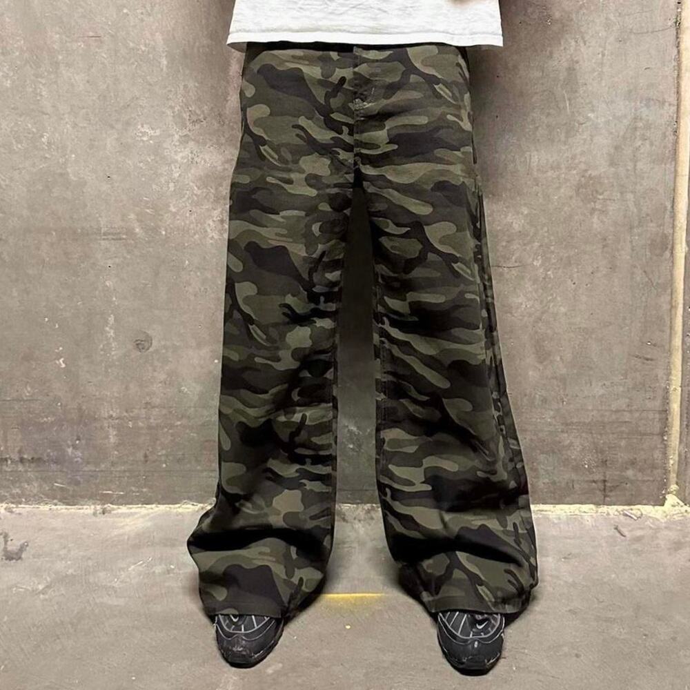 GREEN CAMO Baggy y2k DENIM 32 WAIST